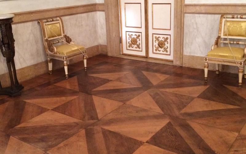 Foto del pavimento in legno dell'ala napoleonica a Venezia