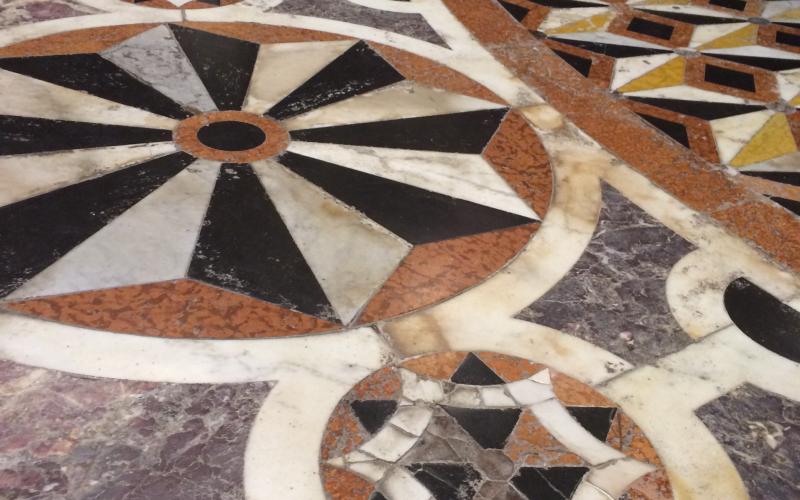 Foto del pavimento della Basilica della Salute, Venezia