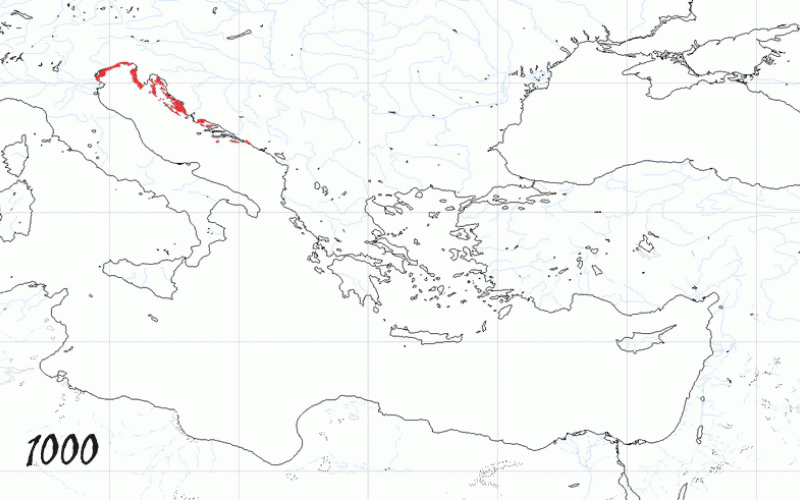 Mappe dell'espansione di venezia, anno 1000