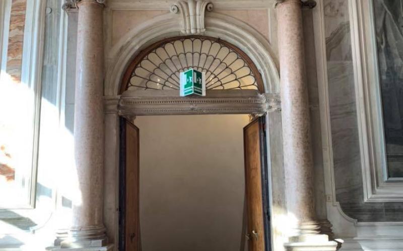 Palazzo Pisani a Venezia: la sala sopra al portego, l'arrivo dello scalone