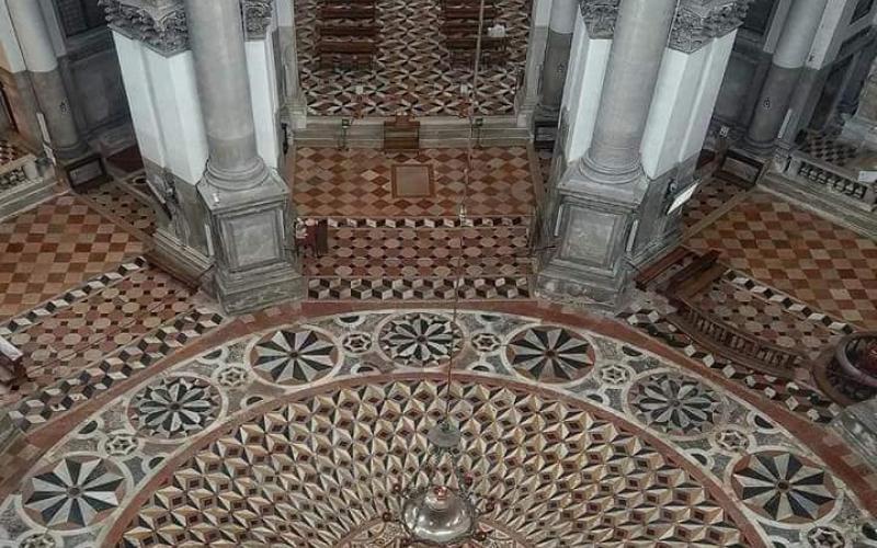 Pavimento della Basilica della salute visto dall'alto