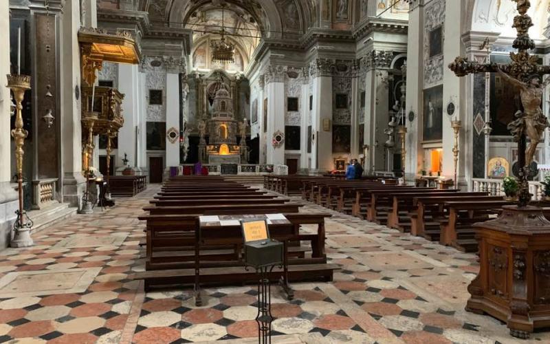 Interno della Chiesa dei Tolentini a Venezia, il pavimento