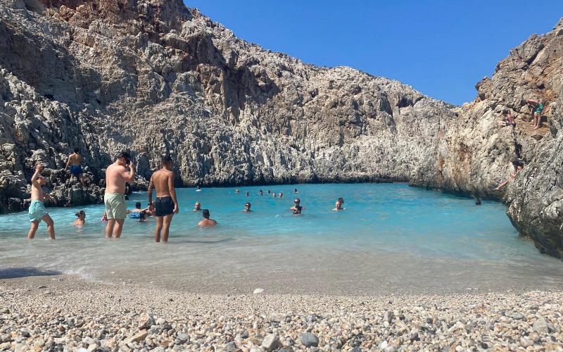 La spiaggia di Seitan Limania a Creta