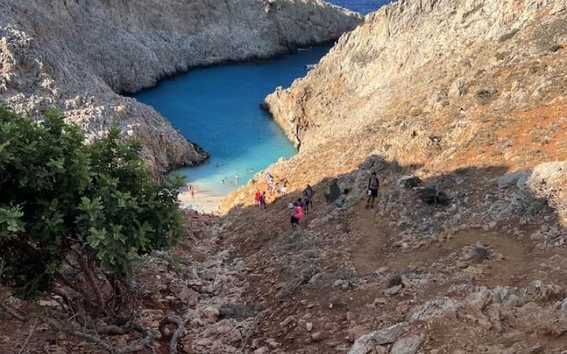 La spiaggia di Seitan Limania a Creta